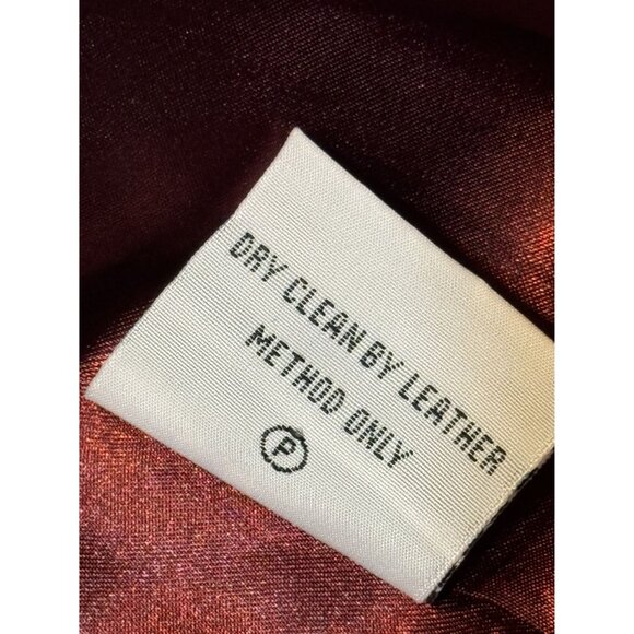 Pamela McCoy 2X Burgundy Leather Jacket With Studded Embellishments & Satin Lini - Picture 7 of 8